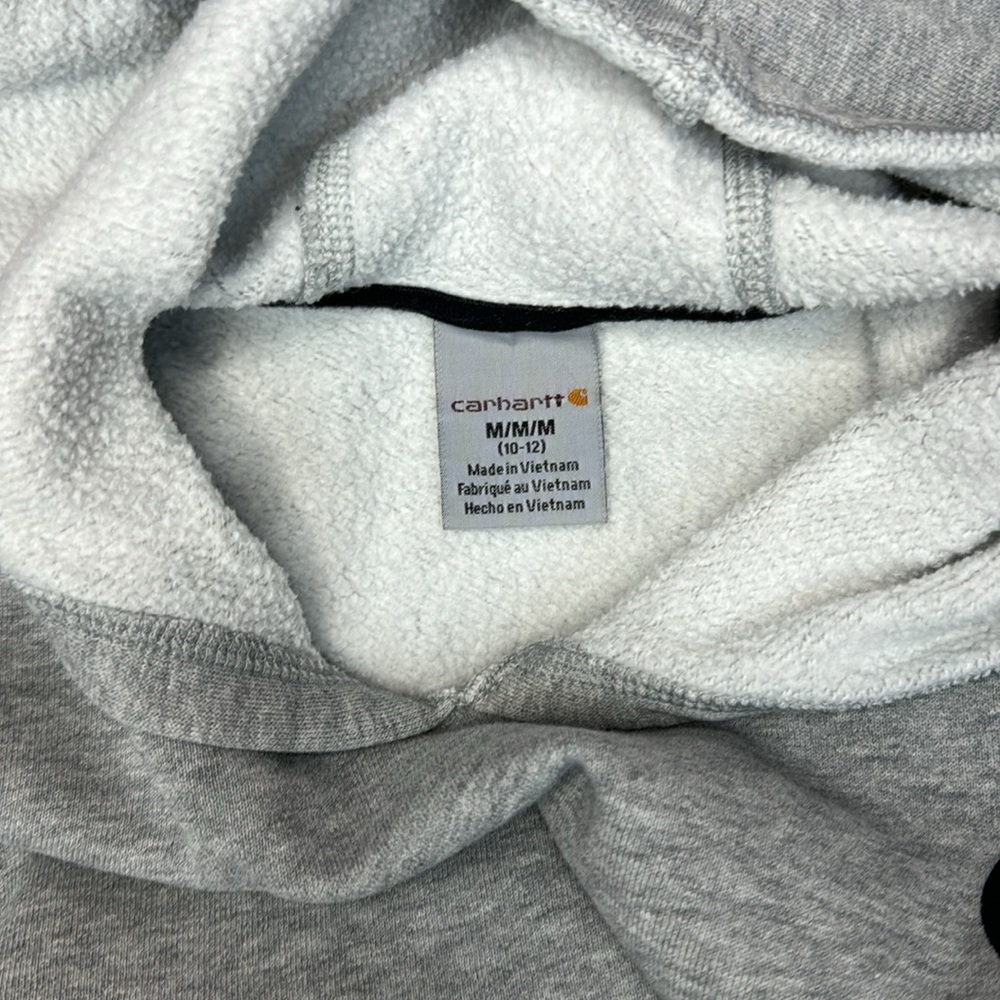 Carhartt Unisex Gray Hoodie- Size 10/12 Medium - Picture 13 of 13